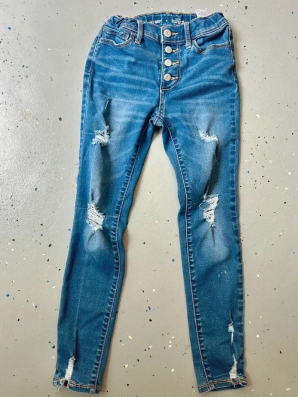Girls Distressed High-Rise Skinny Jeans - Bundle of 3 blue and black size 8